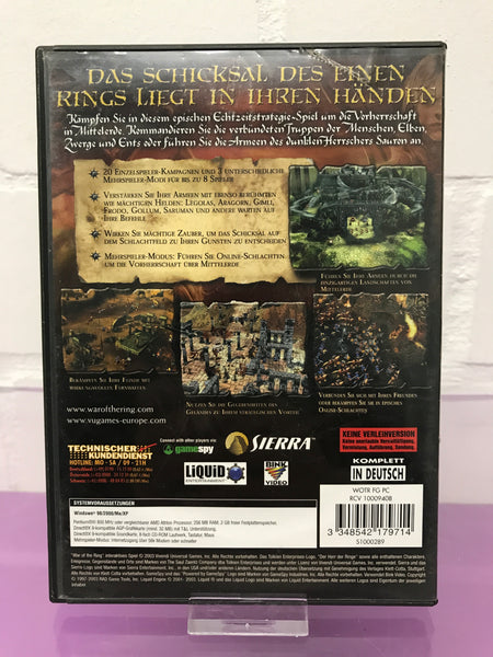 Herr der Ringe Der Ringkrieg PC Game Retro