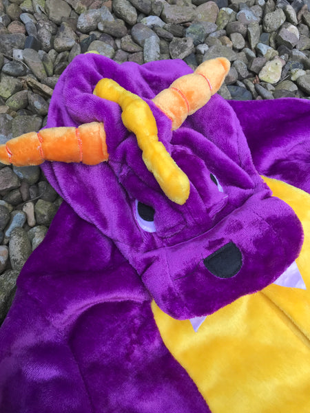 Kostüm Spyro Drache Lila Gelb Onesie Cosplay