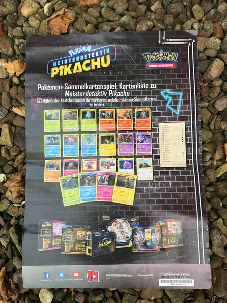 Pokémon Poster Detektiv Pikachu Filmposter Plakat Tcg Rückseite