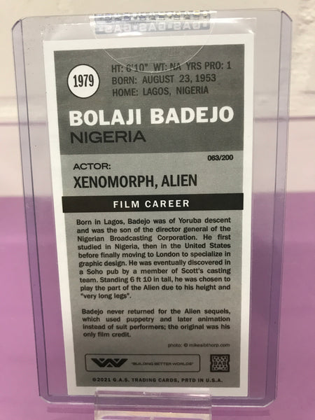 Bolaji Badejo Card Alien Filmset G.A.S Ultra Selten Trading Card