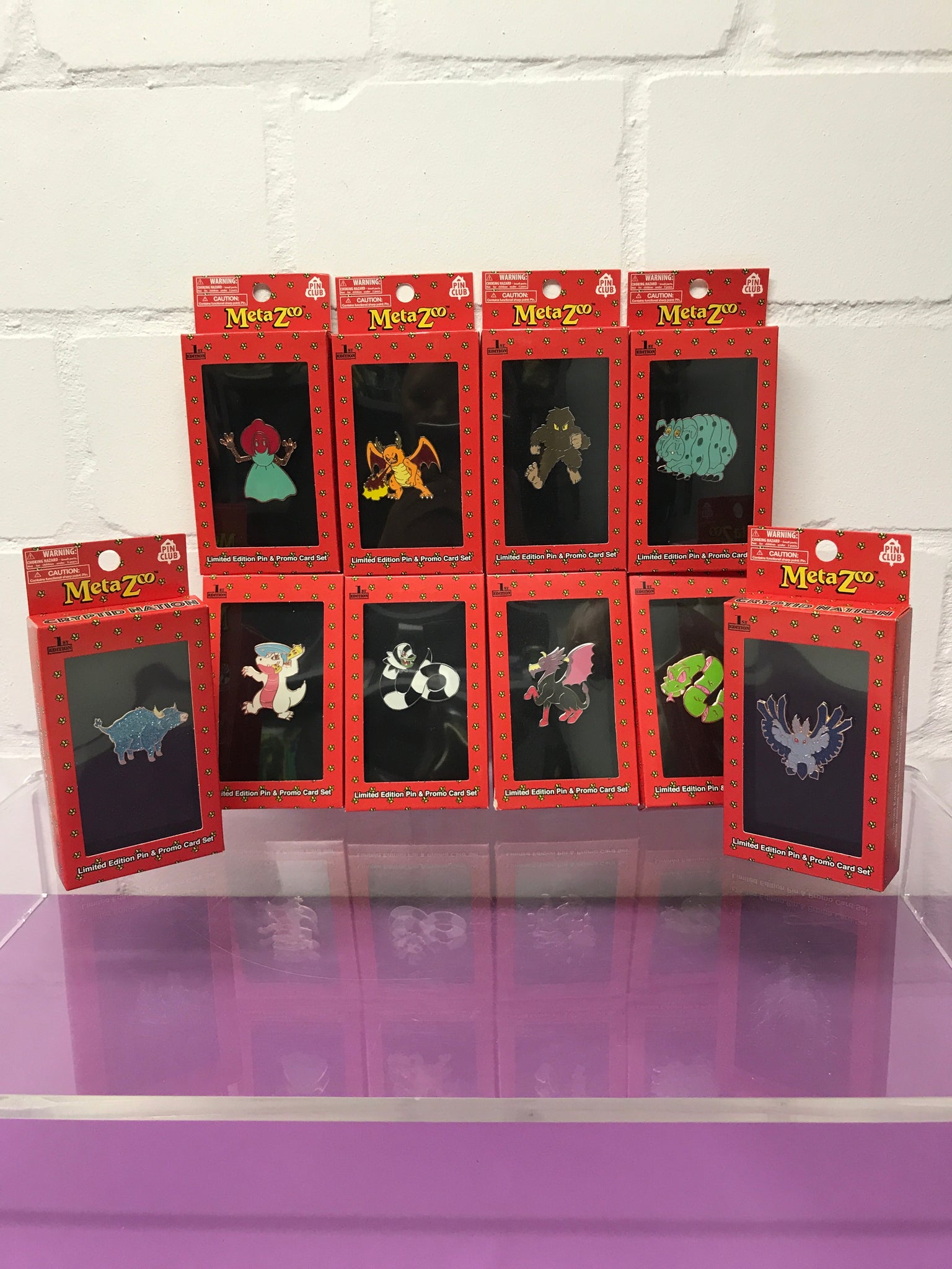 Meta Zoo Pin Club Set 1 Cryptid Nation 1st ed CN1 Metazoo Sealed Pins + Holo Rare