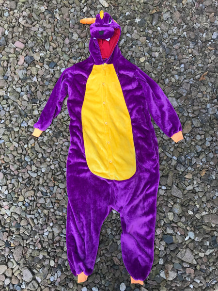 Kostüm Spyro Drache Lila Gelb Onesie Cosplay