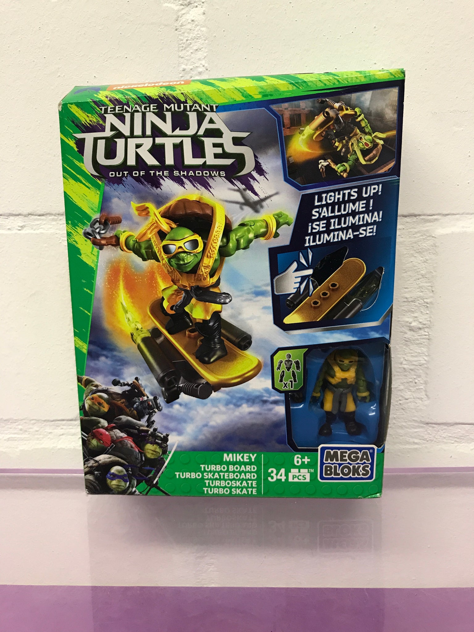 TMNT Out of the Shadows Mikey MEGA BLOXX SELTEN Sealed Ninja Turtles wie Lego